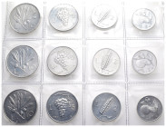 Repubblica italiana - Lotto di 3 seriette di monete: 10 Lire Ulivo, 5 Lire Uva, 2 Lire Spiga e 1 Lira Arancia - anni 1948, 1949 e 1950

SPEDIZIONE S...