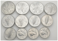 Repubblica italiana - Lotto di 3 seriette di monete: 10 Lire Ulivo, 5 Lire Uva, 2 Lire Spiga e 1 Lira Arancia - anni 1948, 1949 e 1950

SPEDIZIONE S...