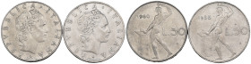 Repubblica Italiana - Lotto 2 monete 50 Lire Vulcano I° tipo 1958 - RARA - e 1960 - Ag - Mont. 15 e Mont. 20

SPEDIZIONE IN TUTTO IL MONDO - WORLDWI...