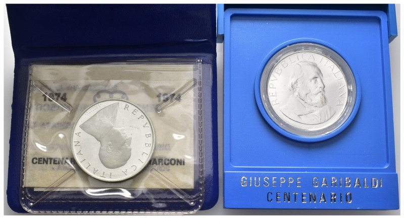 Repubblica Italiana - Monetazione in lire (1946-2001) - Lotto di 2 monete celebr...