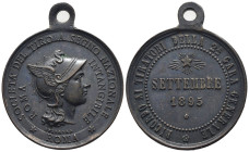 Umberto I - Medaglia Società del Tiro a Segno Nazionale - Ricordo della 2° Gara Generale - Roma, Settembre 1895 - Opus: Speranza - AE - Ø 25,20 mm; 8,...