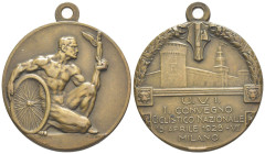 medaglia I° U.V.I. I° Convegno Ciclistico Nazionale - Milano 1928 - Ae. - 7,88 gr.; Ø 26 mm.

SPEDIZIONE SOLO IN ITALIA - SHIPPING ONLY IN ITALY