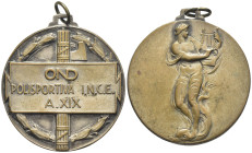 Regno d'Italia - Ventennio - Medaglia Opera nazionale del dopolavoro, Polisportiva I.N.C.E. - Anno XIX - AE - Ø 32,36mm; 12,48 g

SPEDIZIONE SOLO IN...