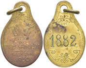 medaglietta Città di Alessandria attestante il pagamento della Tassa sui Cani per l'anno 1930 - 8 gr; Ø 26x41 mm

SPEDIZIONE SOLO IN ITALIA - SHIPPI...
