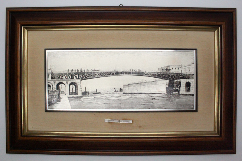 Placca in argento rappresentante il Ponte di San Francesco di Paola di Taranto -...