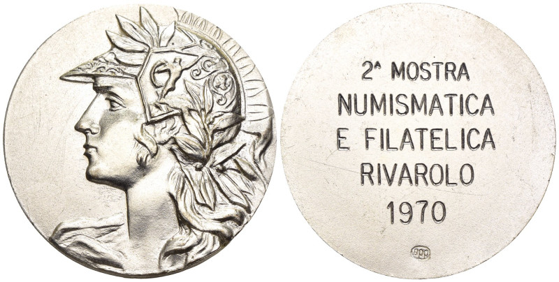 Medaglia per la 2° Mostra Numismatica e Filatelica Rivarolo - 1970 - Ag . 800 - ...