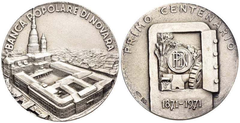 Medaglie I° Centenario della Banca Popolare di Novara 1871-1971- Ag .800 - 15,48...