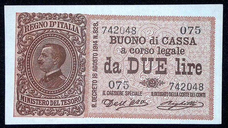 Regno d'Italia - Vittorio Emanuele III - 2 Lire - 21/09/1914 - Gig. (Bugani) BS7...