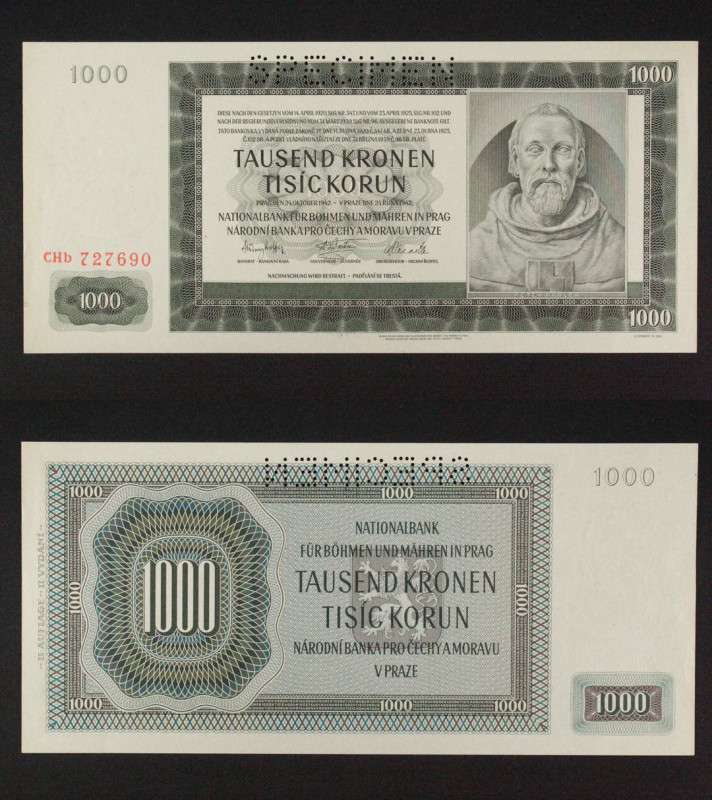 Protettorato di Boemia e Moravia - banconota da 1000 Corone 1942 - P#13

XF
...