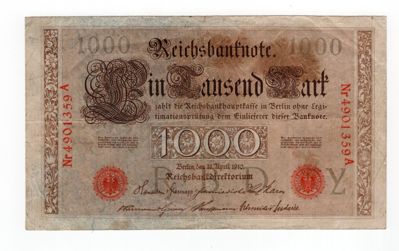 Germania - banconota da 1000 Marchi 1910 - P#44

VF-

SPEDIZIONE SOLO IN ITA...