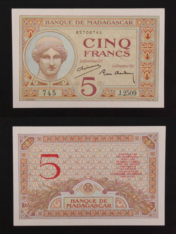 Madagascar - banconota da 5 Franchi 1943 - P#35

UNC

SPEDIZIONE SOLO IN ITA...