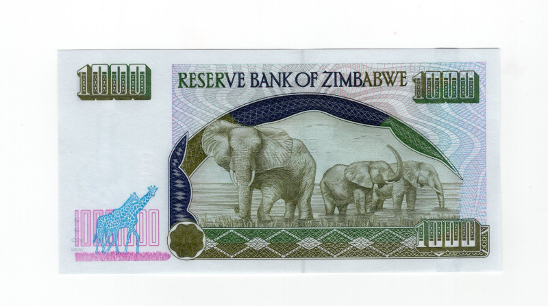Zimbabwe - Repubblica (dal 1980) - banconota 1000 dollari - N° serie: WA7108557 ...