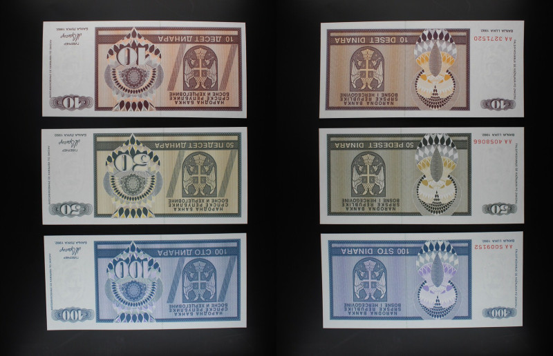Bosnia Herzegovina - Lotto di 3 banconote 1992 - P#133, P#134, P#135

UNC

S...