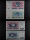 Bosnia Herzegovina - Lotto 2 banconote da 25 e 50 dinara 1992 - P#11 e P#12

UNC

SPEDIZIONE IN TUTTO IL MONDO - WORLDWIDE SHIPPING