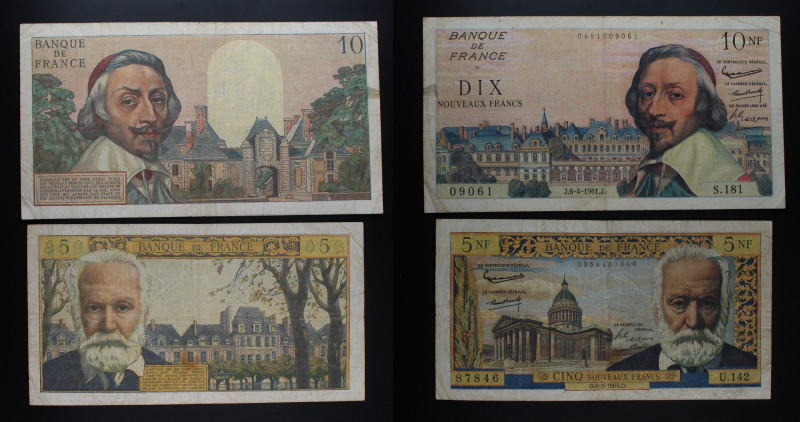 Francia - Lotto di 2 Banconote: 10 Franchi 1961 e 5 Franchi 1965

VF

SPEDIZ...