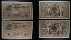 Germania - Lotto di 2 Banconote: 1000 Reichsmark 1910 timbro rosso e 1000 Reichsmark 1910 timbro verde

XF

SPEDIZIONE SOLO IN ITALIA - SHIPPING O...