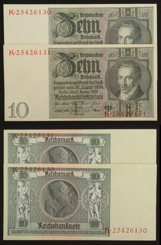 Germania - Lotto di 2 banconote da 10 Reichsmark - 22/01/1929 - P#180a

XF

...