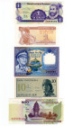 Lotto di 5 banconote: Nicaragua, banconota da da 1 Centavo 1991 (P#167) - Ucraina, banconota da 1 Karbovanets 1991 (P#81) - Nepal, banconota da 1 Rupe...
