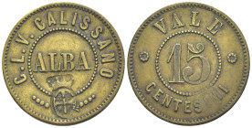 C.L.V. Calissano Gettone da 15 Centesimi - 2,75 g; Ø 22 mm

SPEDIZIONE SOLO IN ITALIA - SHIPPING ONLY IN ITALY