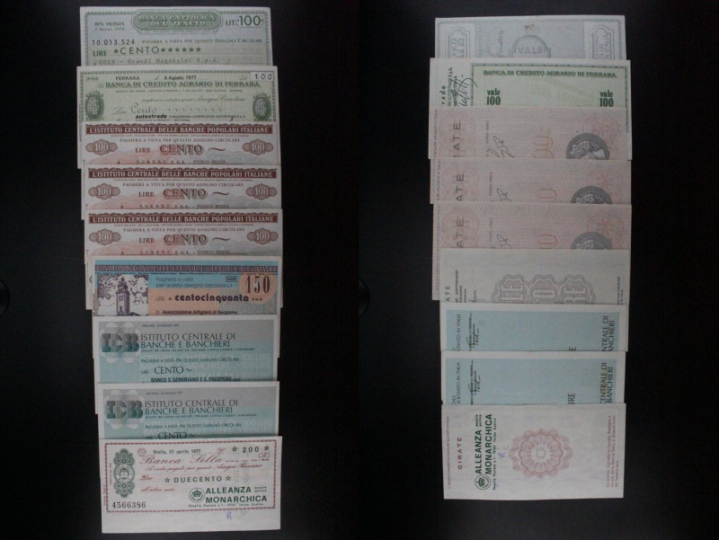Lotto di 8 assegni di Banche Varie - 1 assegno della Banca Sella, 2 assegni dell...