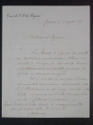 Casa di Sua Maestà la Regina - Lettera autografata del Marchese Montereno Emanuele Villamarina Cavaliere d'Onore Regina Margherita - Recoaro, 15 Agost...
