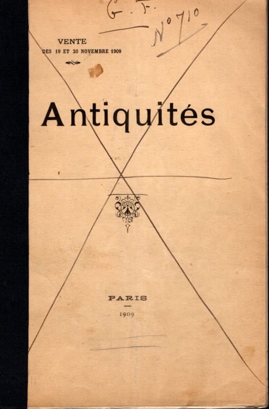 ROLLIN et FEUARDENT - Paris, 19\20 - November, 1909. ANTIQUITES. Pp. 19, nn. 240...