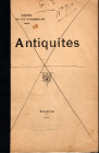 ROLLIN et FEUARDENT - Paris, 19\20 - November, 1909. ANTIQUITES. Pp. 19, nn. 240, tavole 4. Prezzi e alcuni nomi di aquirenti manoscritti + vari appun...