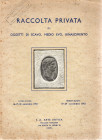 S.A. ARTE ANTICA - Roma, 19\24 - Novembre, 1951. Raccolta privata di oggetti di scavo, medio evo, rinascimento. Pp 39, nn. 850, tavole, 10. brossura e...