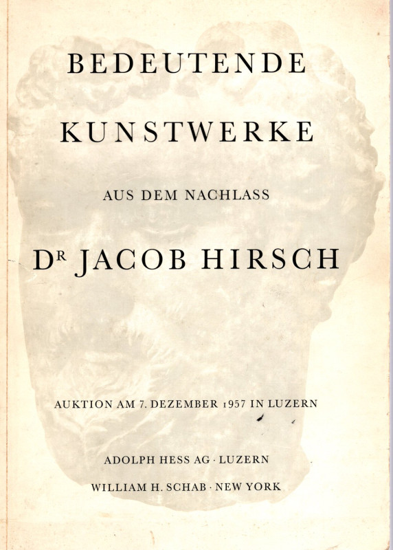 HESS Adolph - H. SCHAB William - Luzern, 7 - Dezember, 1957. Bedeitende Kunstwer...