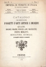 SAMBON Giulio - Firenze, 11 - Marzo, 1886. Catalogo d'una svariata collezione d'oggetti d'arte antichi e moderni. Pp. 39, nn.677. brossura ed. buono s...