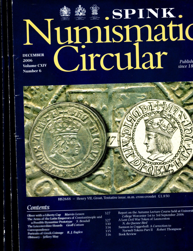 NUMISMATIC CIRCULAR 2006. 4 fasc. ottimo stato. contiene ottimi contributi di nu...