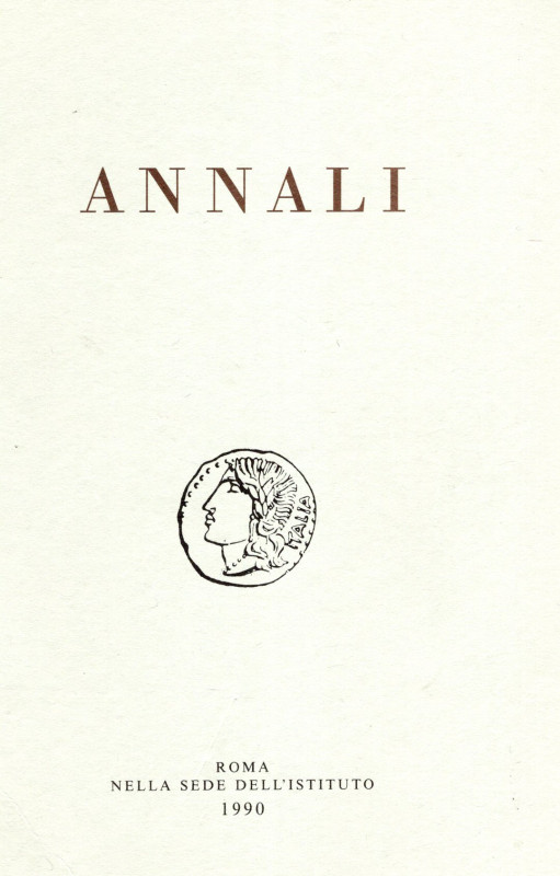 ISTITUTO ITALIANO DI NUMISMATICA. ANNALI 37. Roma, 1990. Pp. 363, ill. nel testo...