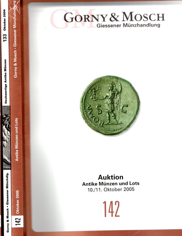 LOTTO DI 3 Cataloghi GORNY & MOSCH. N 133 - 141-142. 2004-2005. Antike munzen. T...