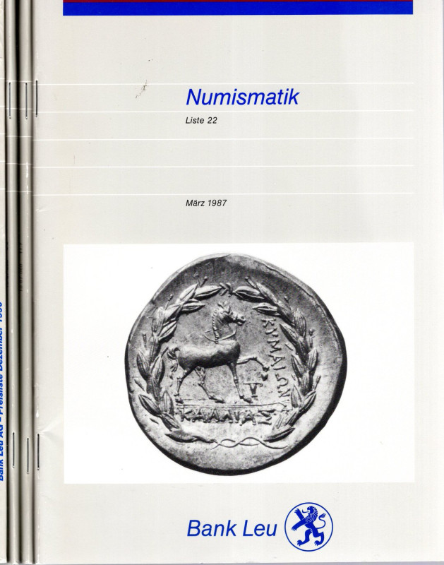 LOTTO di 4 liste a prezzi fissi Bank Leu. Marz, 1987-November, 1987- Marz, 1988-...