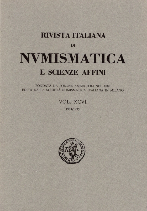 A.A.V.V. -S.N.I. Rivista italiana di numismatica. Milano, 1994\95. Indice: CONSO...