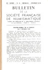 BULLETIN de la SOCIETE FRANCAISE de NUMISMATQUE. 1970, 8 fascicoli, mancano n.1-3- + suppl. membri. brossure ed. buono stato. contengono ottimi piccol...