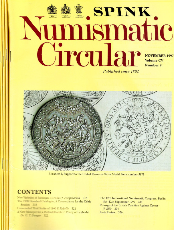 NUMISMATIC CIRCULAR 1997. 7 fasc. ottimo stato. contiene ottimi contributi di nu...
