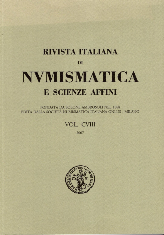A.A.V.V. - S.N.I. Rivista italiana di numismatica. Milano, 2007. Indice: CHRISTI...