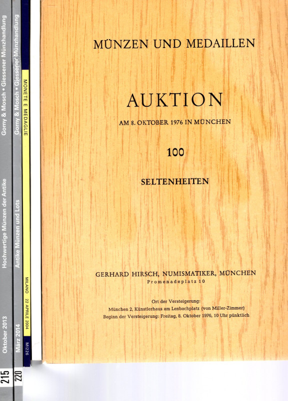 SOTHEBY'S Milano, 2004 - GORNY & MOSCHC n 215 - 220, 2013\14. HIRSCH G. n 98-100...