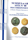 NUMMUS et ARS - Lotto di 5 cataloghi n.75-76-77-79-80.62- Mestre-Venezia, 2011\12. ( monete antiche,medioevali, medaglie e libri) tavole a colori, alc...