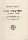 Rivista italiana di numismatica. Milano, 1966. Indice: - BRUNETTI L. Sull’eforato eponimale semestrale in Taras durante il periodo Pirrico. – EBNER P....