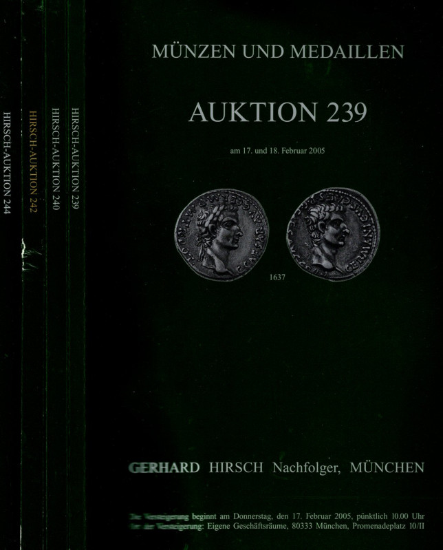 HIRSCH Gerhard - Lotto di 4 cataloghi n 239-240-242-244. Munchen, 2005\06. ( mon...