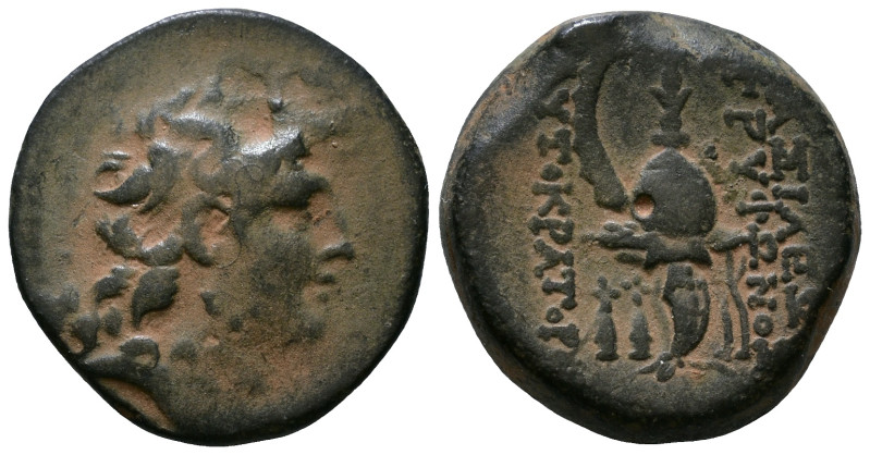 Seleukid Kings of Syria, Tryphon, 142-138 BC. AE 17mm, 4,82g *Repatinated*