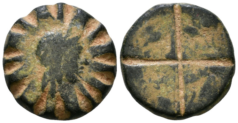 Uncertain Greek Coin AE Token or weight ? 16mm, 4,42g *Repatinated*