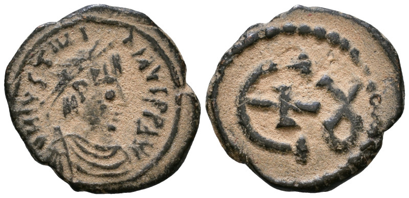 Justinian I, 527-565. Pentanummium AE 17mm, 2,40g *Repatinated*