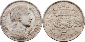 Latvia, 5 Lati 1932, London