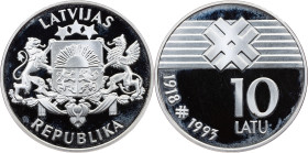Latvia, 10 Latu 1993, Mint of Finland