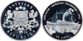 Latvia, 10 Latu 1998, Valcambi SA