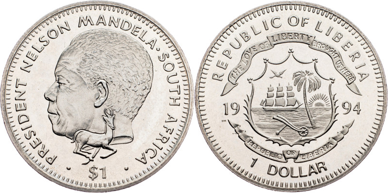 Liberia, 1 Dollar 1994, Surrey Liberia, 1 Dollar 1994, Surrey, 28,36 g, Copper-n...