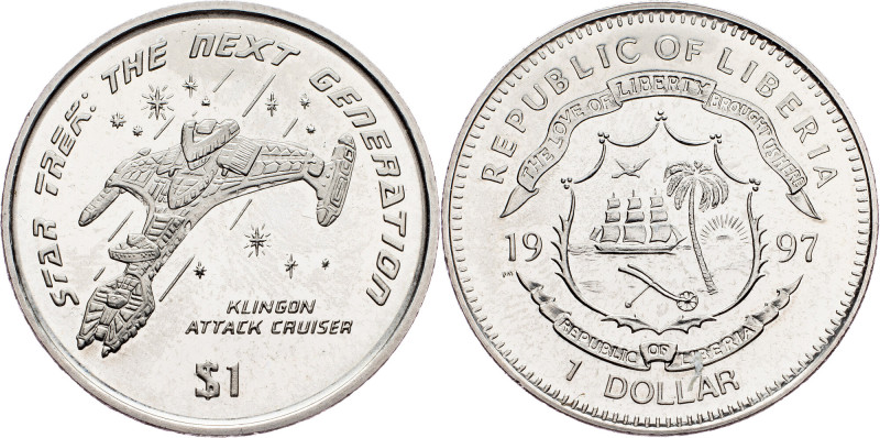 Liberia, 1 Dollar 1997, Surrey Liberia, 1 Dollar 1997, Surrey, 28,247 g, Copper-...